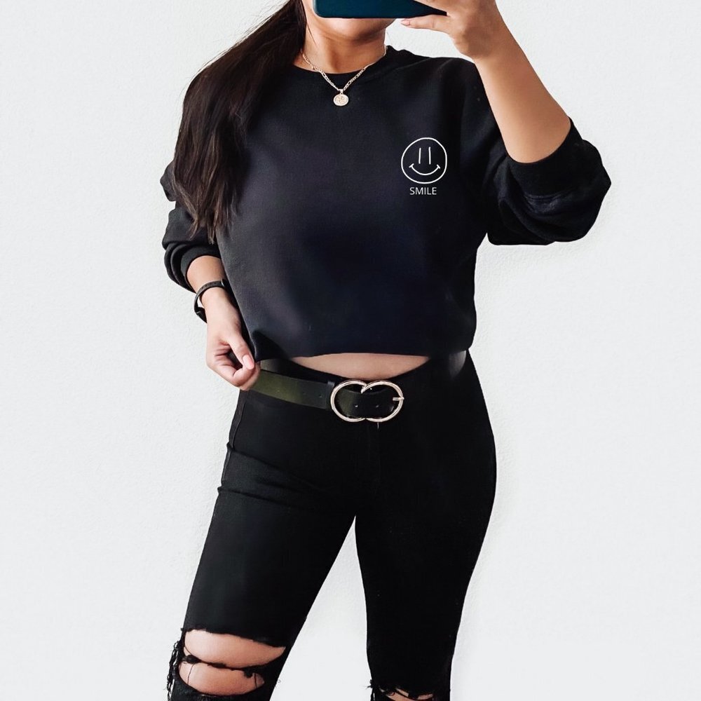 Smily Face Sweatshirt, Happiness Sweatshirt, Motivational Shirt, Happy Sweatshir